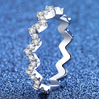 Chic Wavy Moissanite Eternity Ring