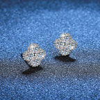 Elegant Four-Leaf Clover Moissanite Stud Earrings