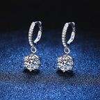 Classic 6-Prong Moissanite Drop Earrings