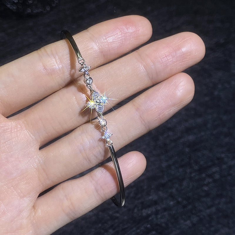 Clover & Twin-Star Moissanite Bracelet