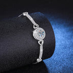 Ineinandergreifendes Herz- und Kreis-Moissanit-Armband