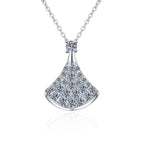 Elegant Fan-Shaped Moissanite Pendant Necklace