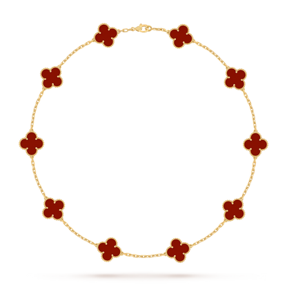 Klassisches Glücksklee-Halskette mit 10 Motiven aus der Goldkollektion