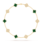 Klassisches Glücksklee-Halskette mit 10 Motiven aus der Goldkollektion