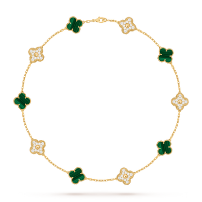 Klassisches Glücksklee-Halskette mit 10 Motiven aus der Goldkollektion