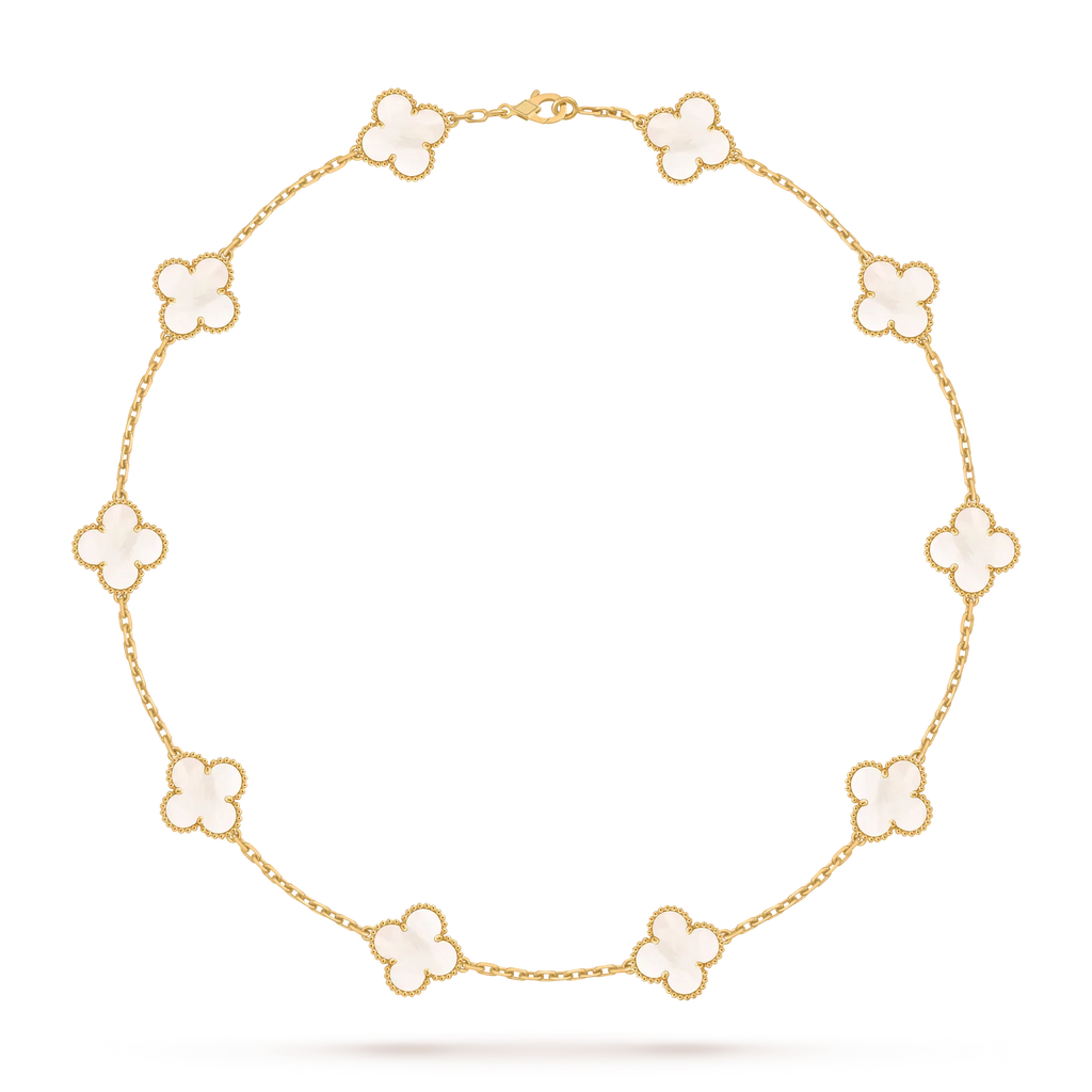 Klassisches Glücksklee-Halskette mit 10 Motiven aus der Goldkollektion