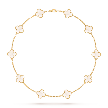 Klassisches Glücksklee-Halskette mit 10 Motiven aus der Goldkollektion
