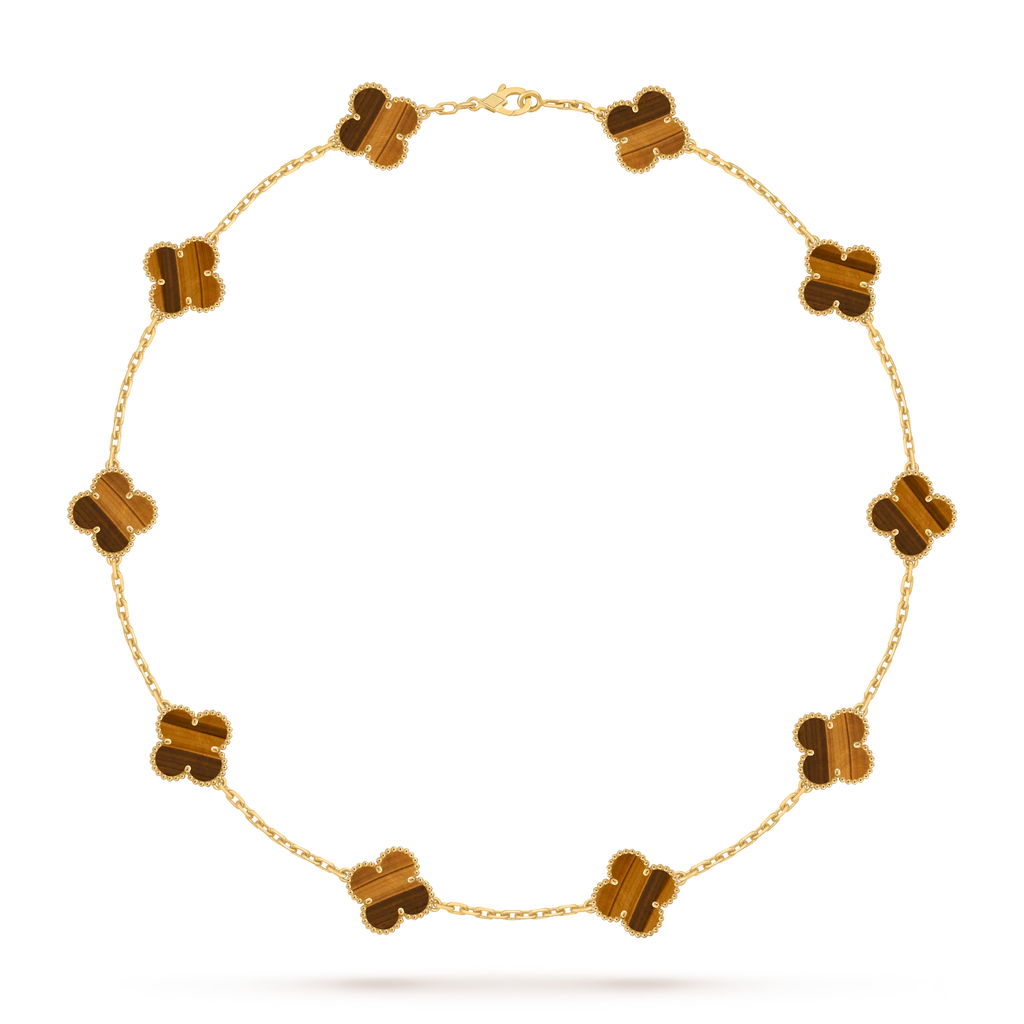 Klassisches Glücksklee-Halskette mit 10 Motiven aus der Goldkollektion