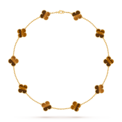 Klassisches Glücksklee-Halskette mit 10 Motiven aus der Goldkollektion