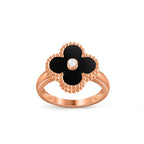 Glücksklee-Ringkollektion aus Roségold mit Diamantakzent