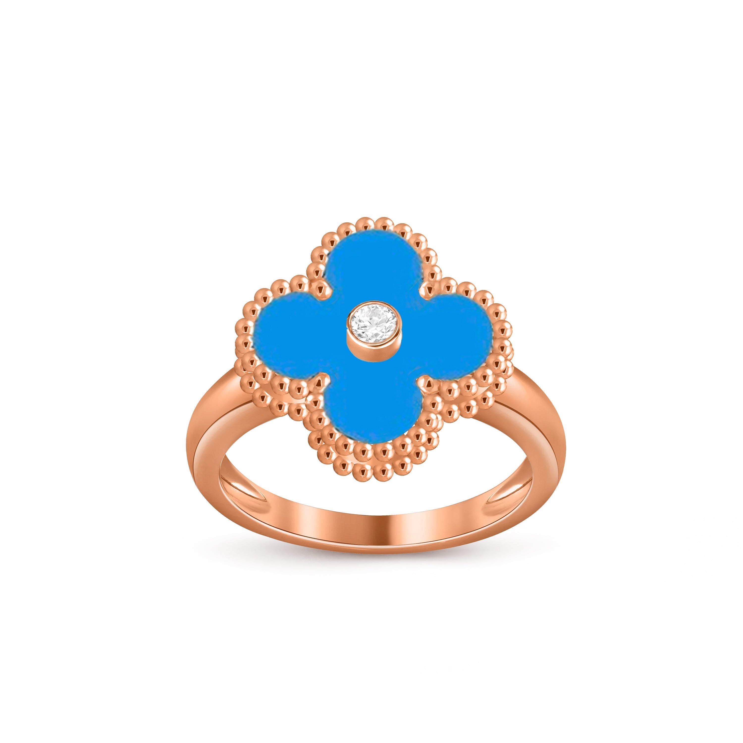 Lucky Clover Diamant-Akzent Roségoldring – Luxuriöse Edelsteinkollektion