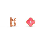 15mm Clover Flower Stud Earrings Diamond-Rose Gold Collection