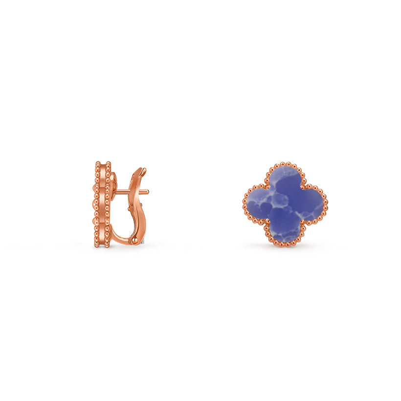15mm Clover Flower Stud Earrings Rose Gold Collection