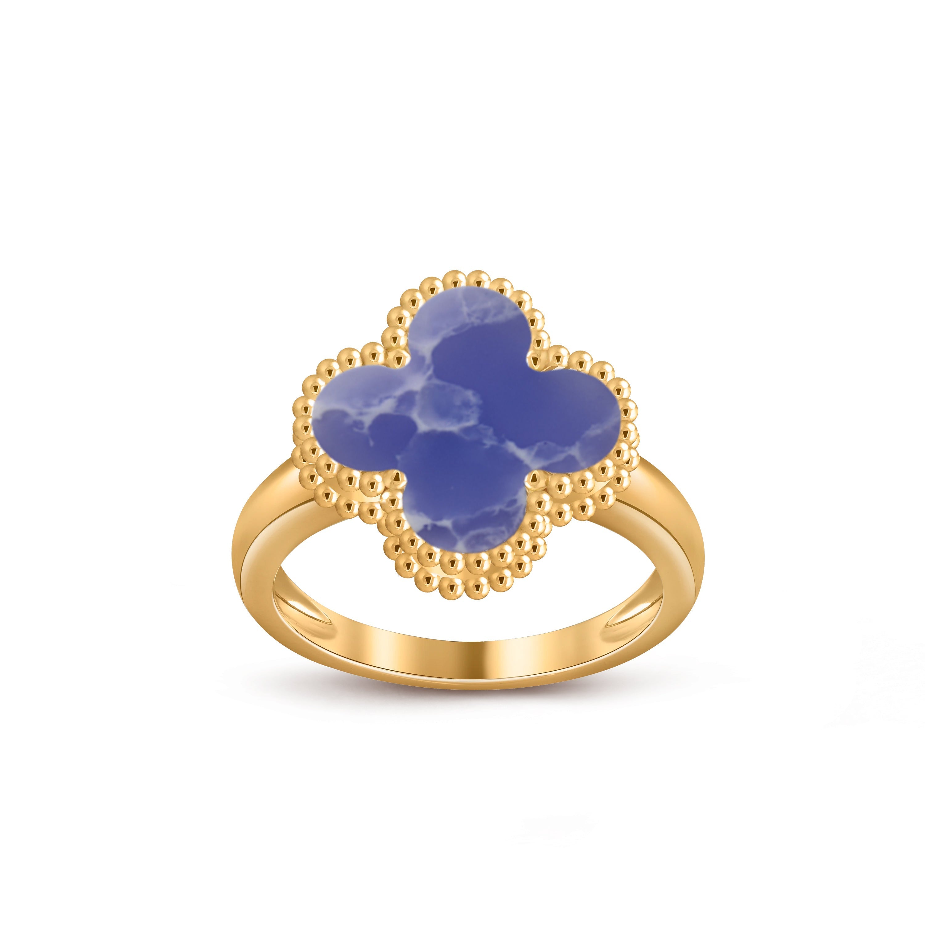 Lucky Clover Vintage Gold Ring - Luxury Gemstone Collection