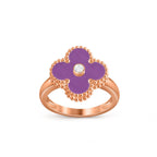 Glücksklee-Ringkollektion aus Roségold mit Diamantakzent