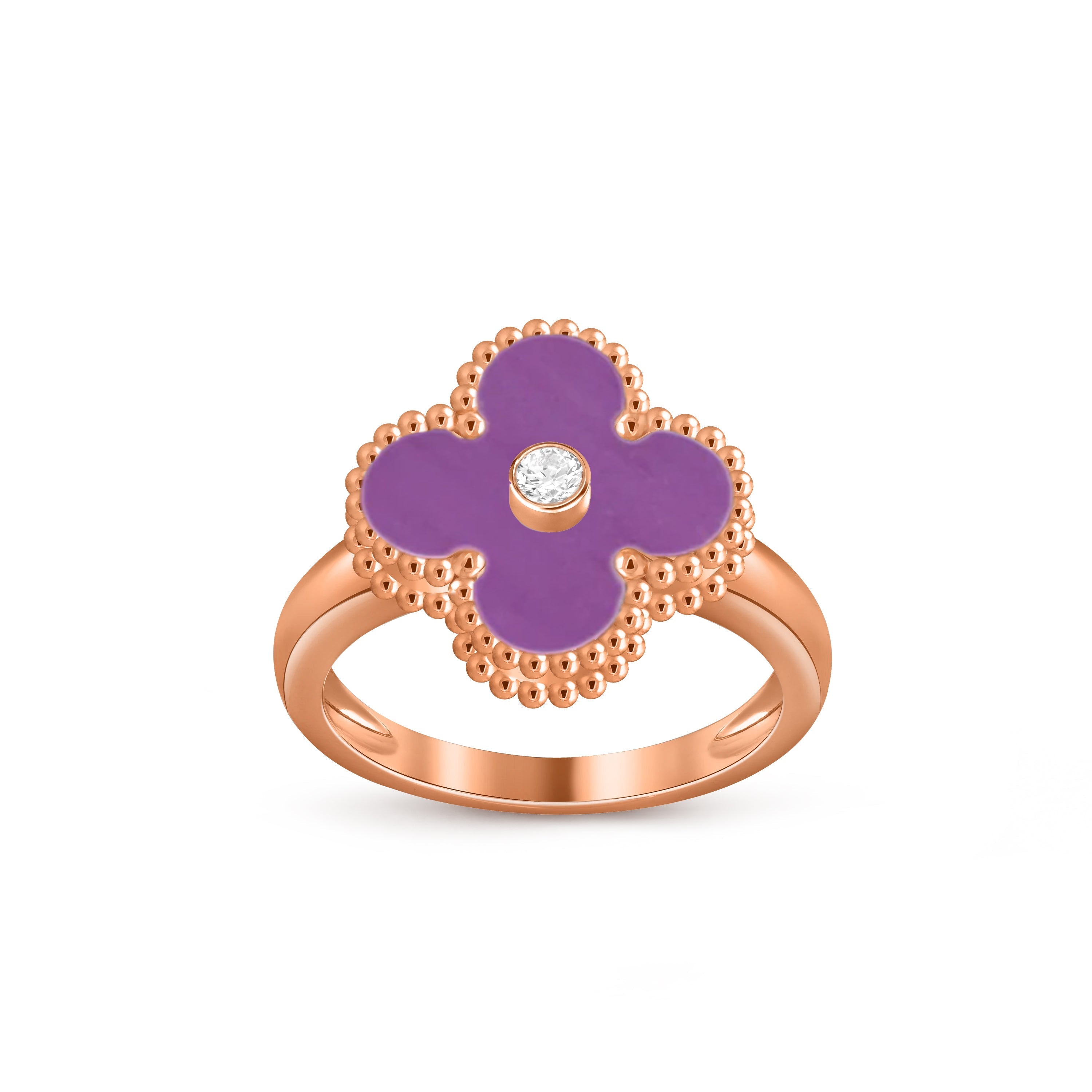 Lucky Clover Diamant-Akzent Roségoldring – Luxuriöse Edelsteinkollektion