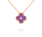 15mm Clover Flower Diamond Pendant Necklace Collection