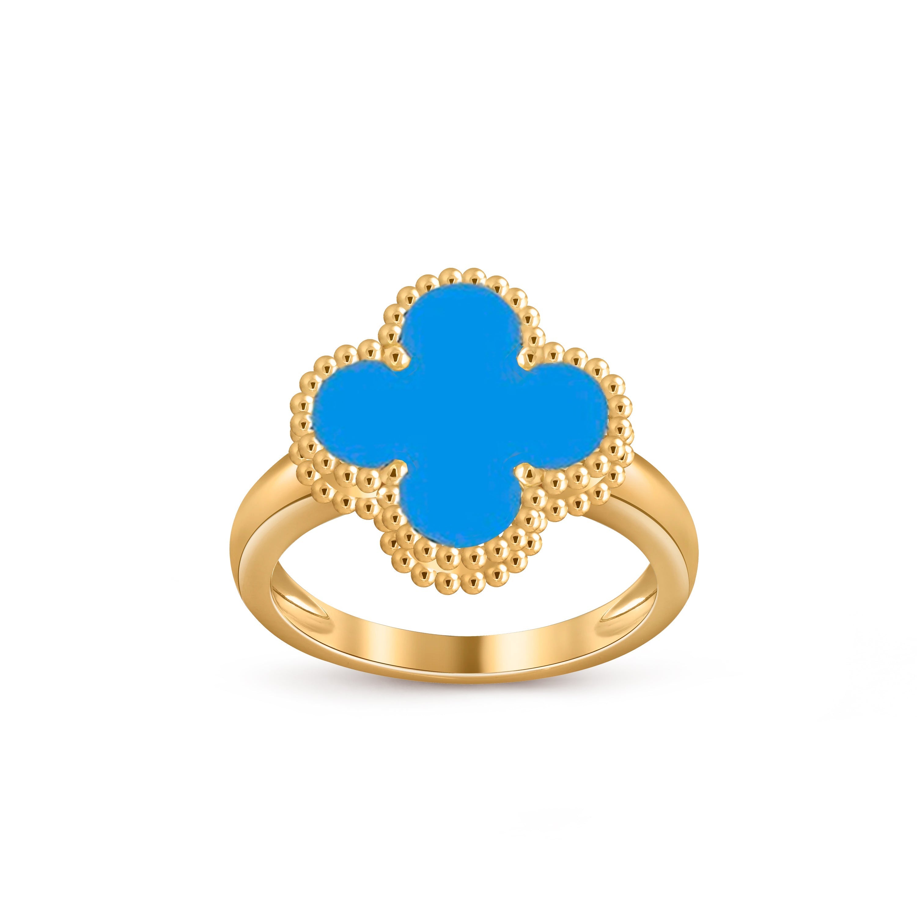 Lucky Clover Vintage Gold Ring - Luxury Gemstone Collection
