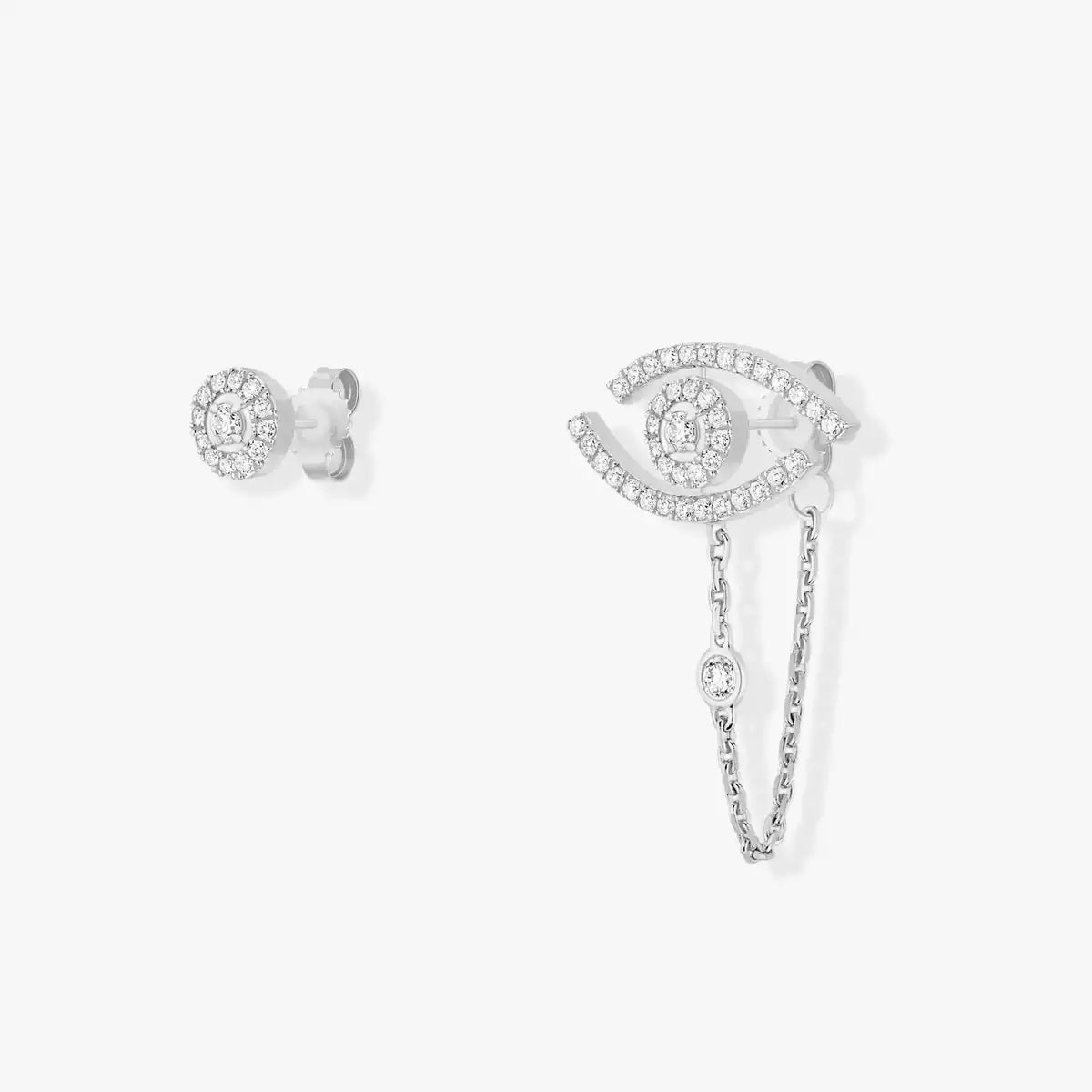 Lucky Eye Diamond Earrings - Symbolic Protection Amulet - Modern Mystic Elegance