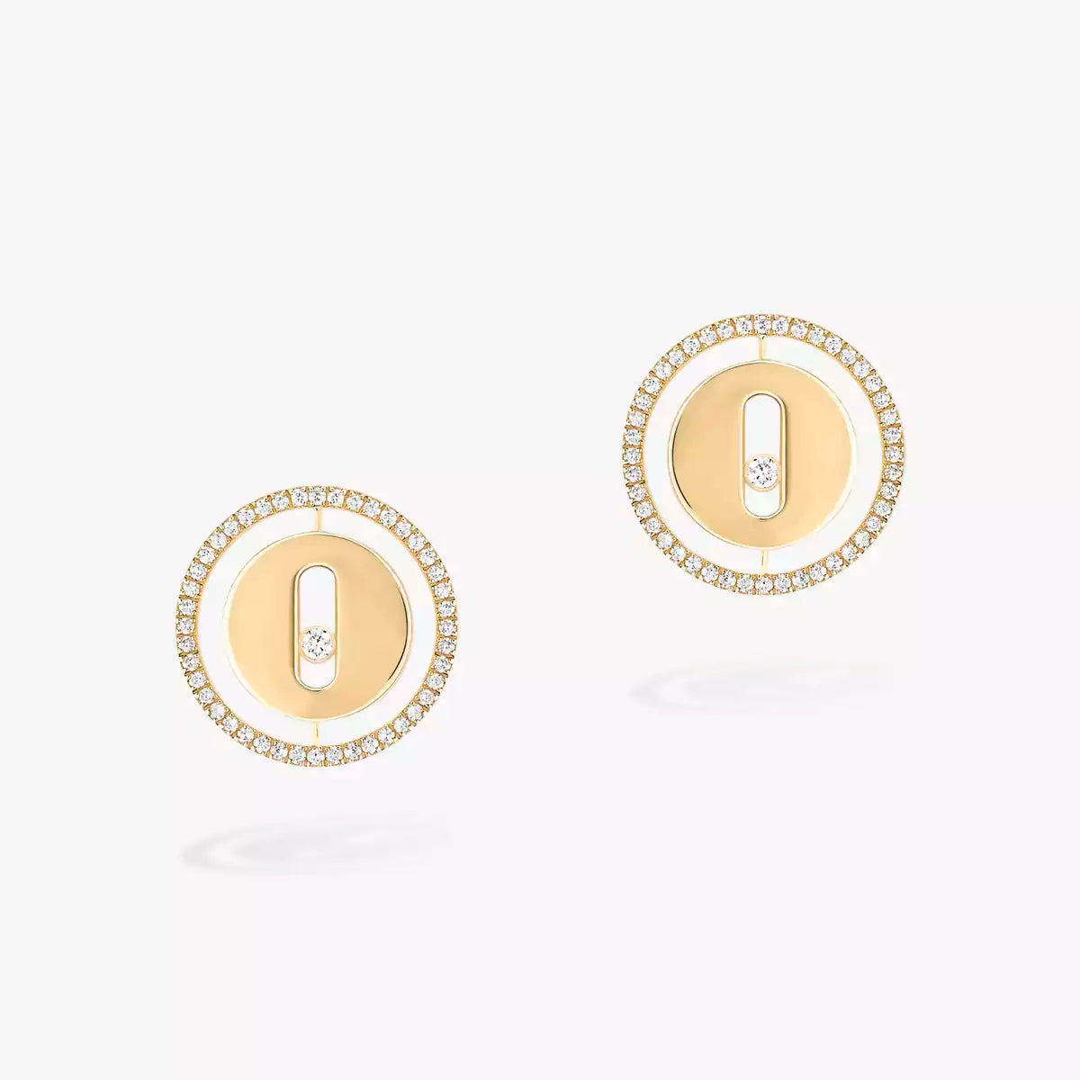 Lucky Move Diamond Earrings - Kinetic Amulet Design - Circular Harmony