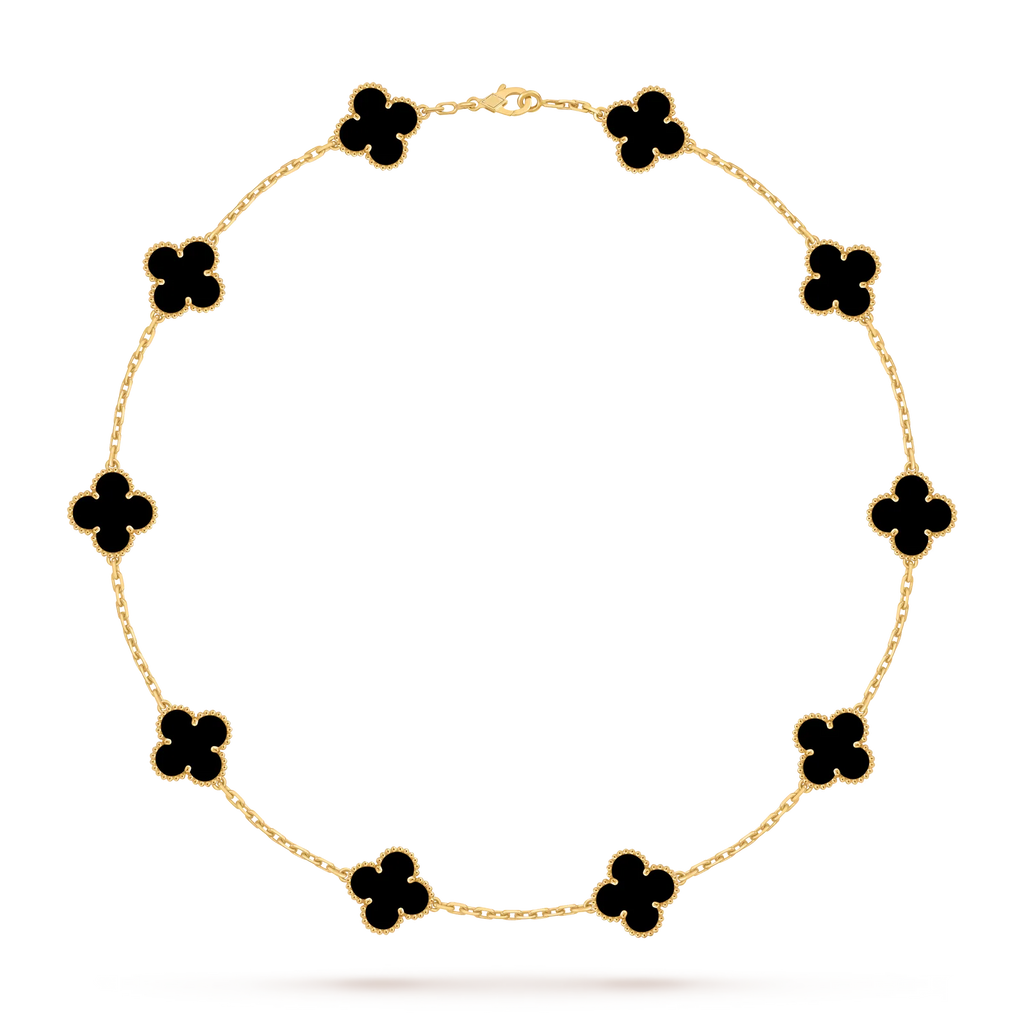 Klassisches Glücksklee-Halskette mit 10 Motiven aus der Goldkollektion