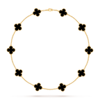 Klassisches Glücksklee-Halskette mit 10 Motiven aus der Goldkollektion