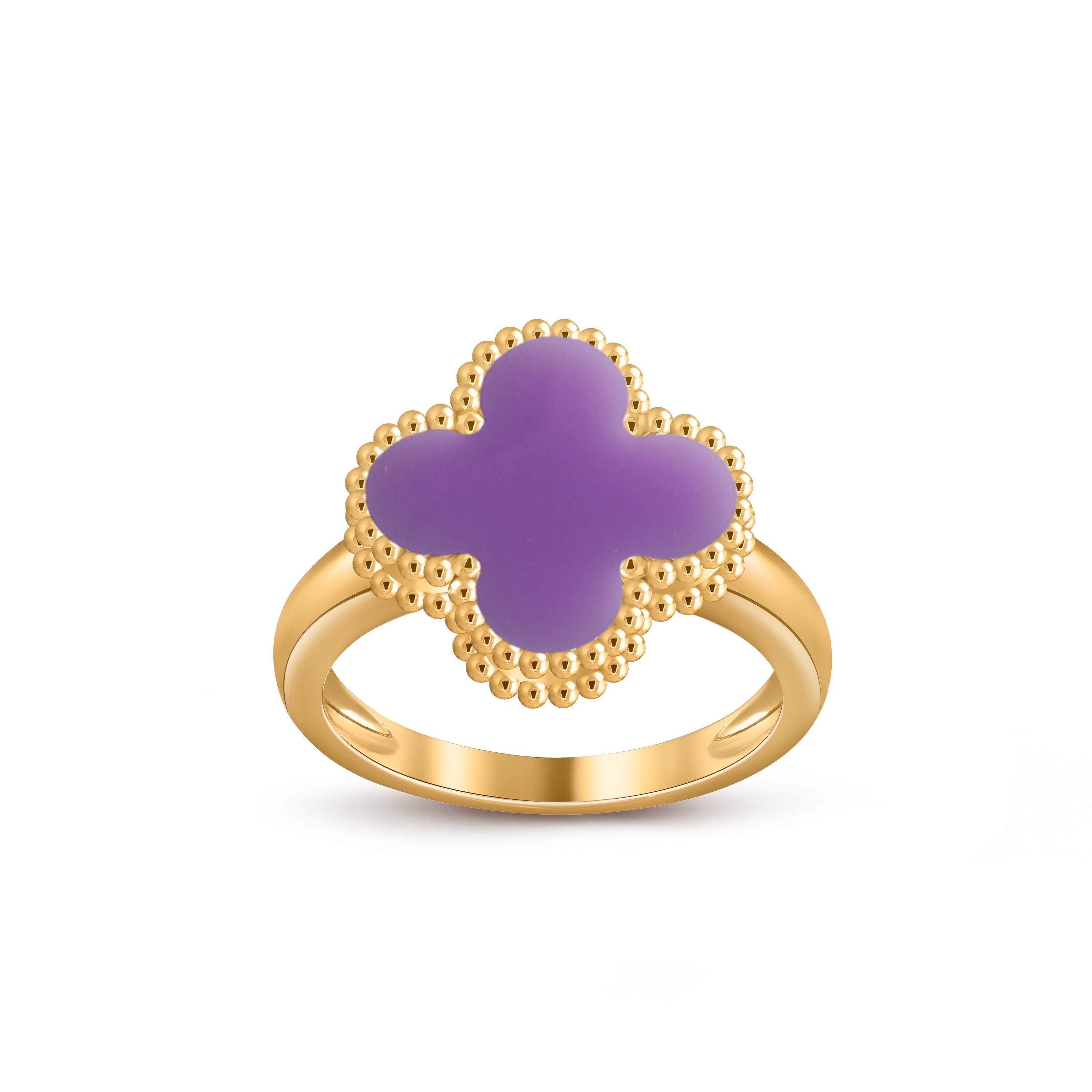 Lucky Clover Vintage Gold Ring - Luxury Gemstone Collection