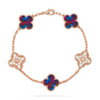 Glücksklee-Armband mit 5 Motiven – Multi-Edelstein-Kollektion