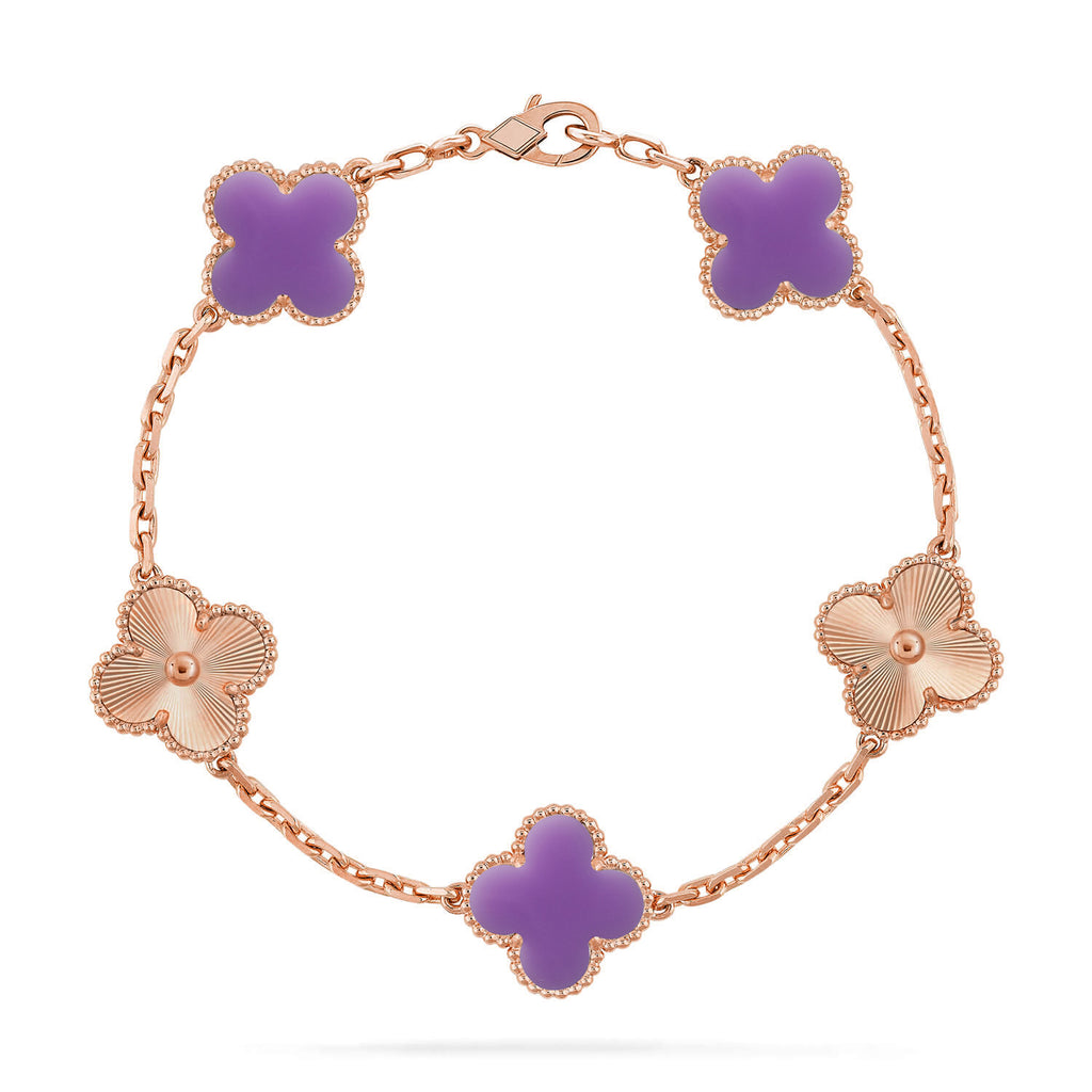 Lucky Clover Armband mit 5 Motiven – Lavender Kollektion