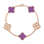 Lucky Clover 5-Motif Bracelet - Violet Collection