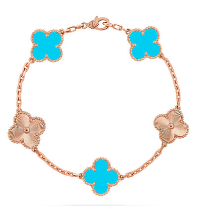 Armband Lucky Clover mit 5 Motiven - Kollektion Türkis