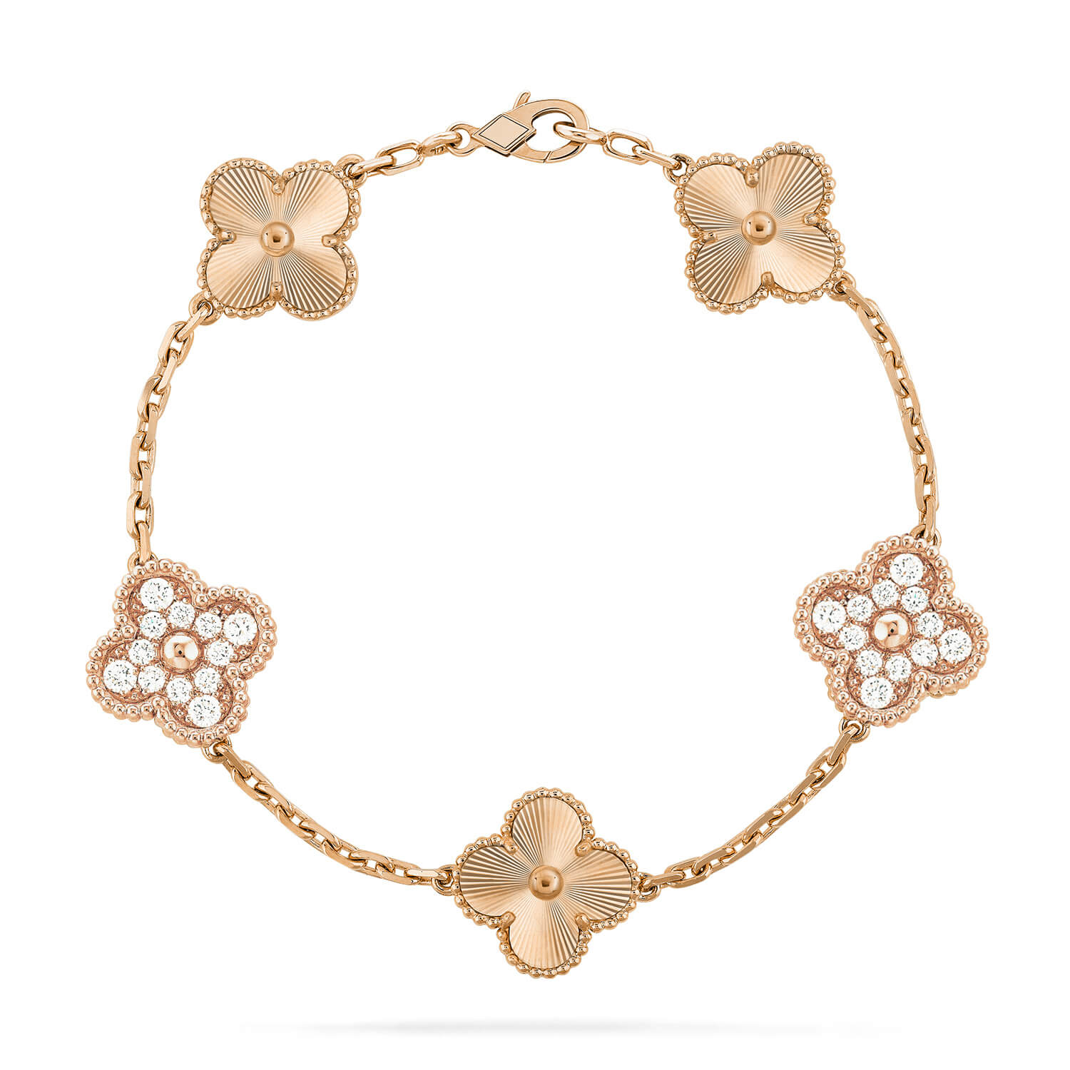 Lucky 5-Motif Clover Radiant Aura Bracelet - Laser