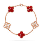 Armband Glücksklee 5 Motive – Kollektion Roter Larimar