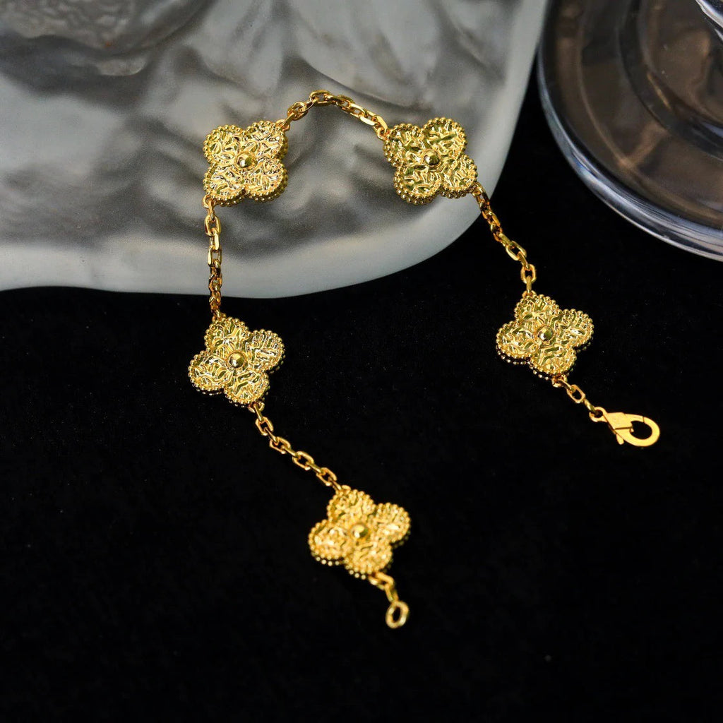 Lucky Clover 5-Motif Bracelet - Bronzing