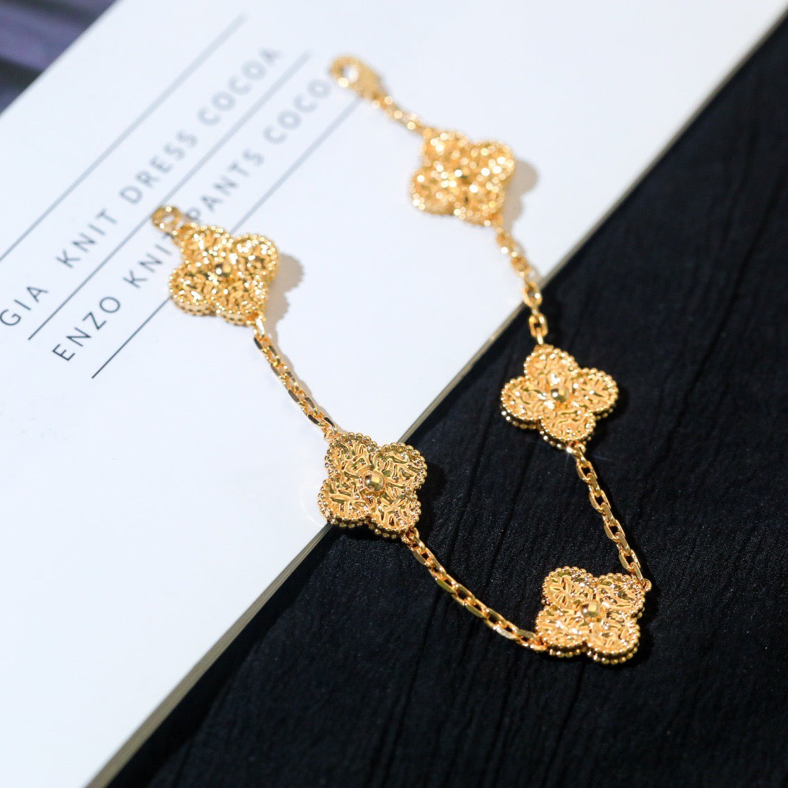Lucky Clover 5-Motif Bracelet - Bronzing