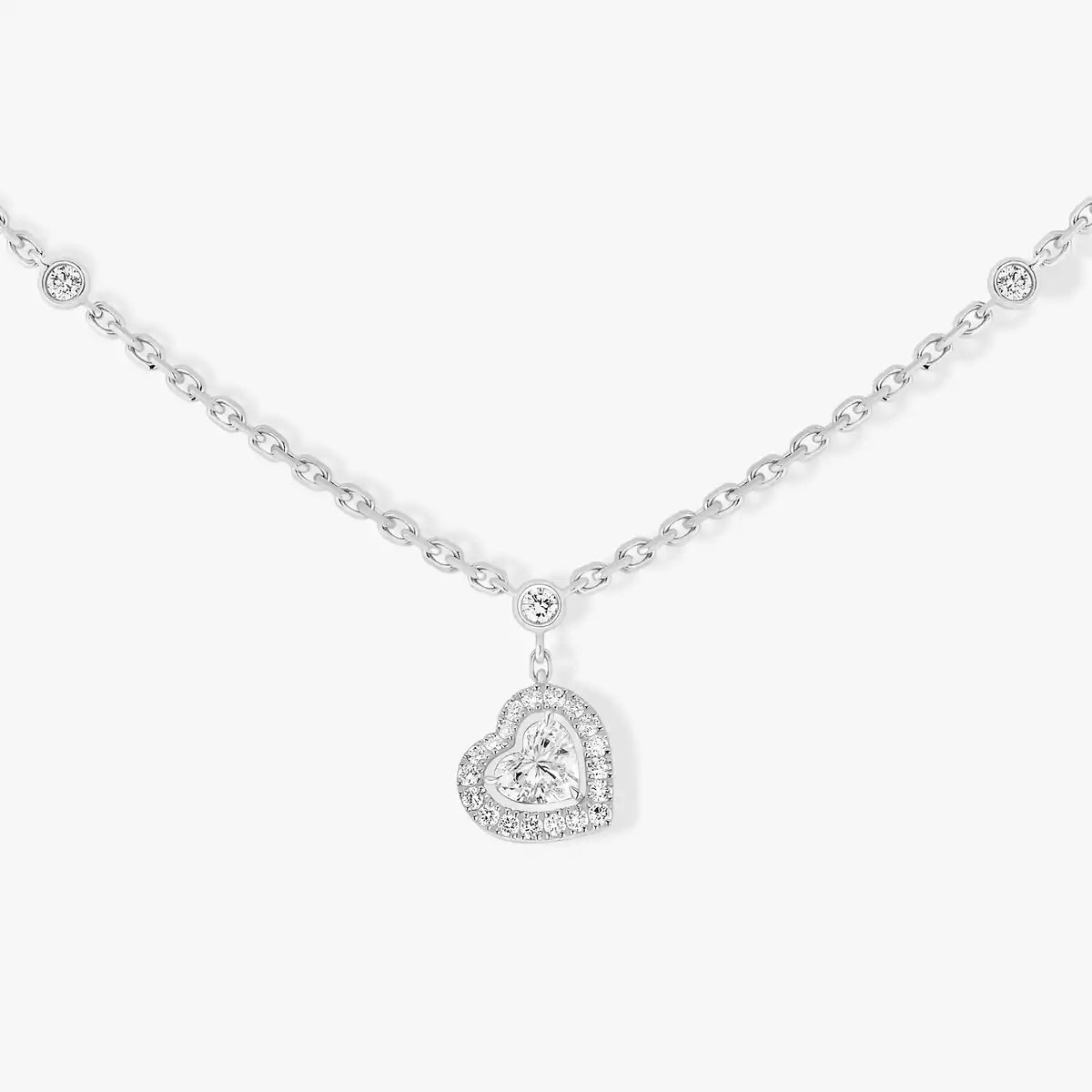 Klassische Herzanhänger-Halskette – Diamantakzent – Romantische Eleganz