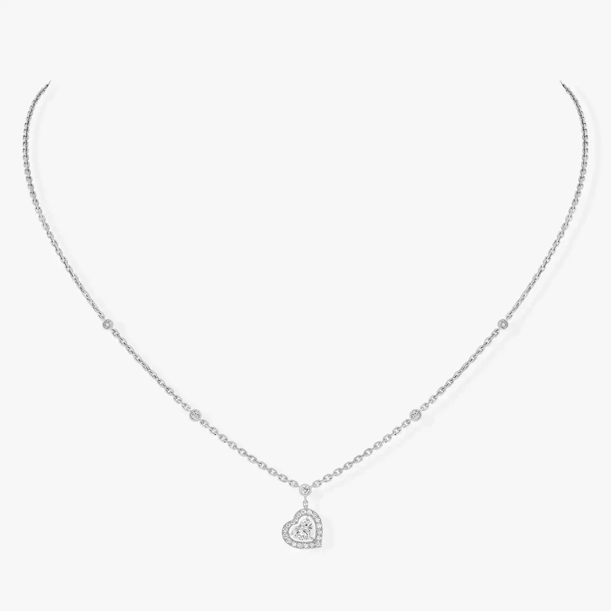 Klassische Herzanhänger-Halskette – Diamantakzent – Romantische Eleganz