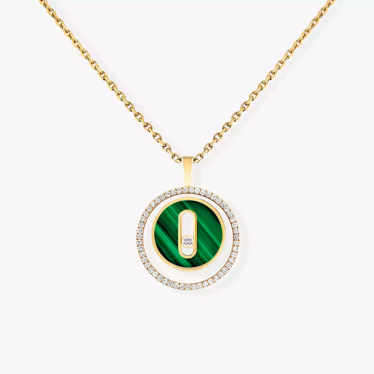 Lucky Move Diamant-Halskette – Kinetischer Energie-Talisman – Kollektion Natürlicher Edelsteine