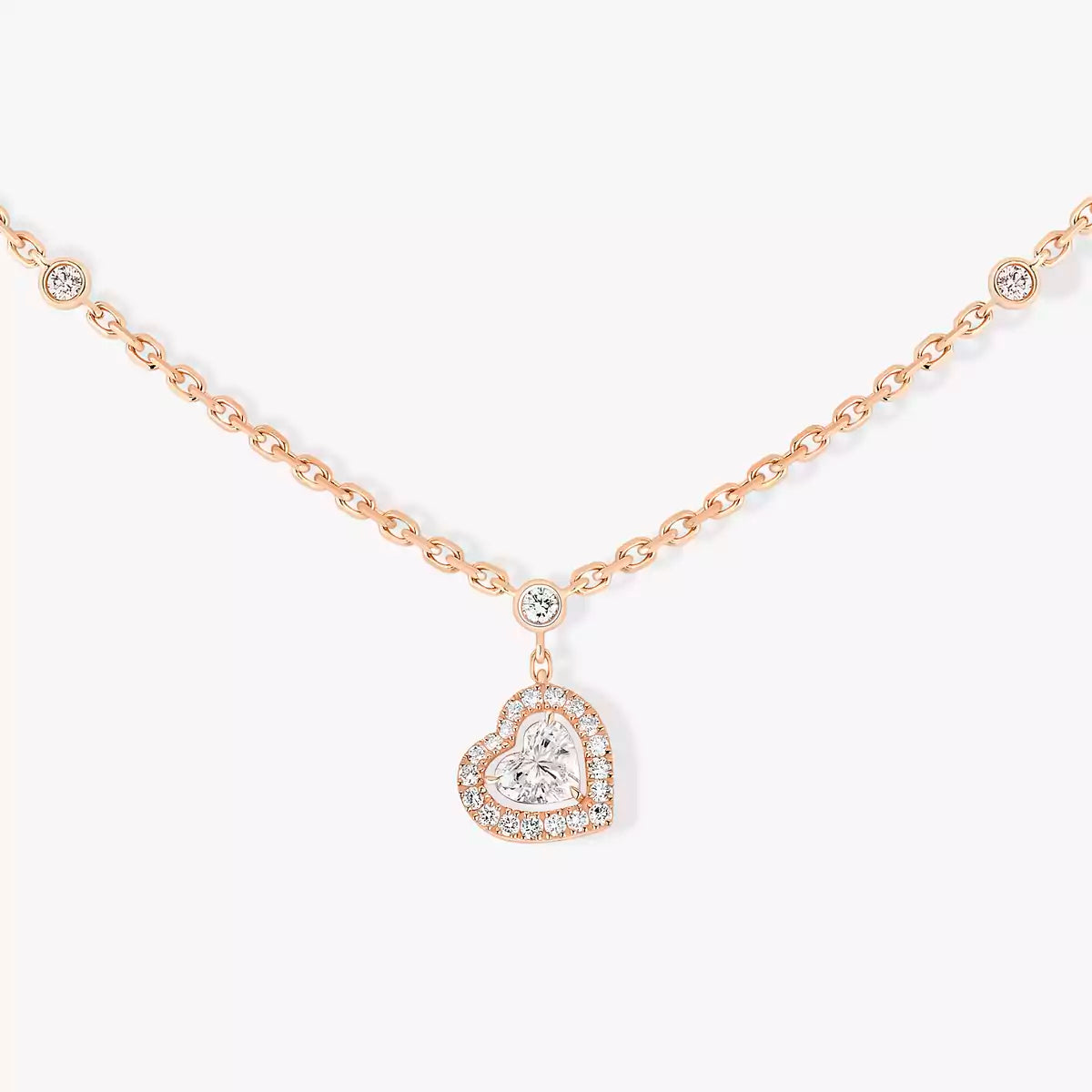Klassische Herzanhänger-Halskette – Diamantakzent – Romantische Eleganz