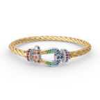 FORCE Large Horseshoe Colored Diamond Bracelet - White Gold
