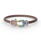 FORCE Large Horseshoe Colored Diamond Bracelet - White Gold