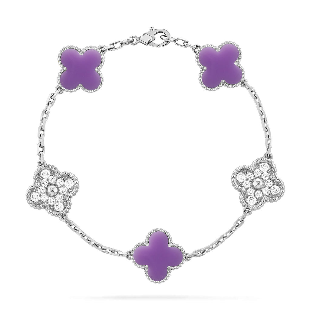 Lucky Clover Armband mit 5 Motiven – Lavender Kollektion