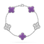 Lucky Clover Armband mit 5 Motiven – Lavender Kollektion