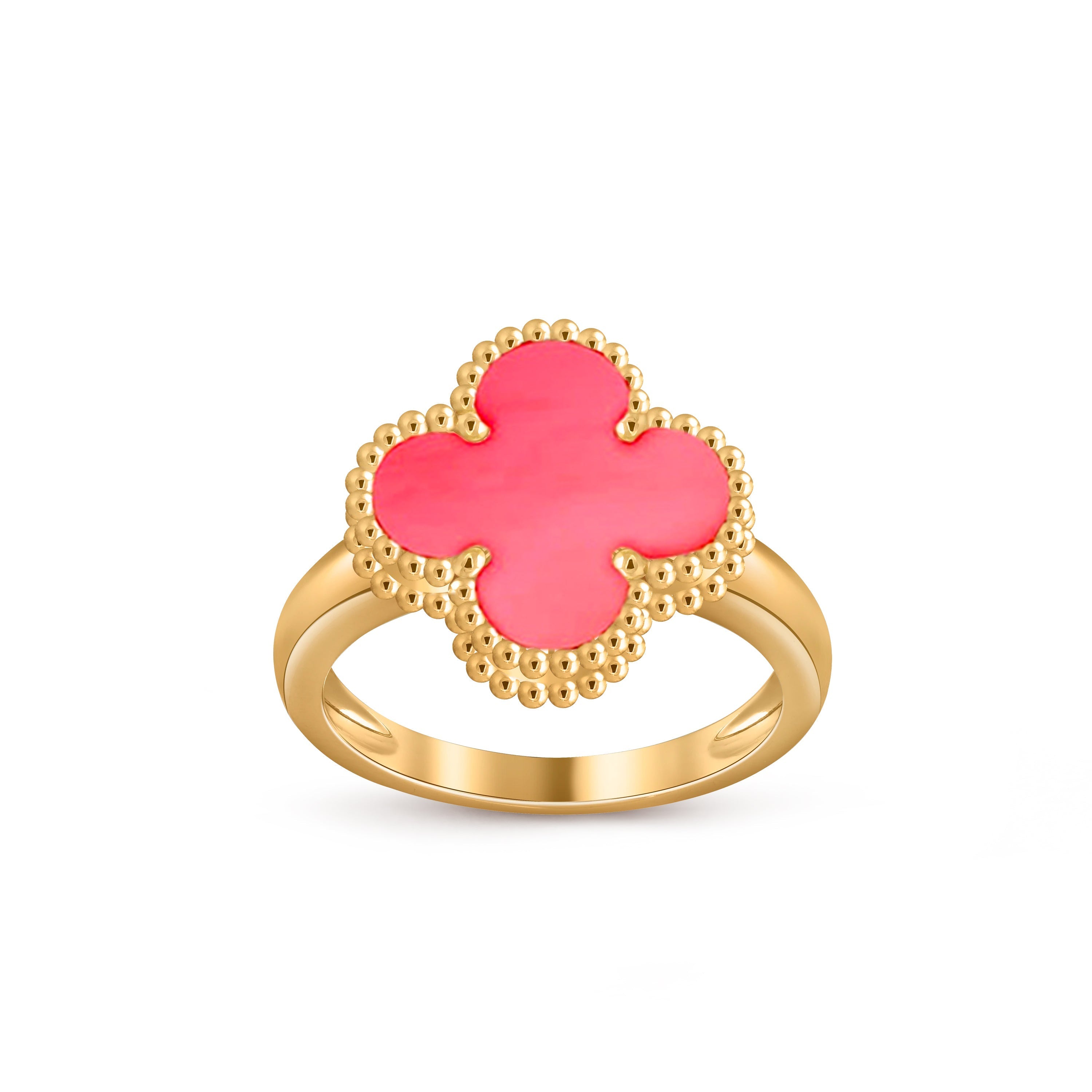 Lucky Clover Vintage Gold Ring - Luxury Gemstone Collection