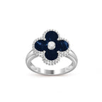 Lucky Clover Diamond-Accent White Gold Ring - Luxury Gemstone Collection