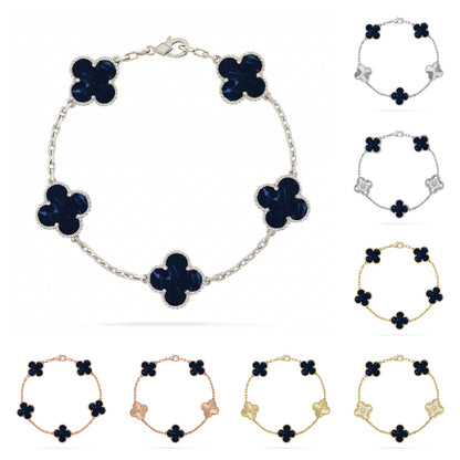 Lucky Clover 5-Motif Bracelet - Pietersite Collection