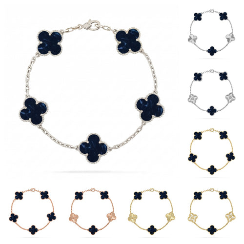 Lucky Clover 5-Motif Bracelet - Pietersite Collection
