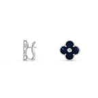 15mm Clover Flower Stud Earrings - Signature Diamond-White Gold Collection
