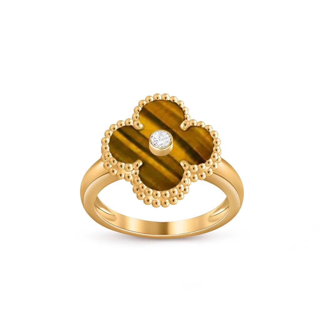 Lucky Clover Diamond-Accent Gold Ring Collection