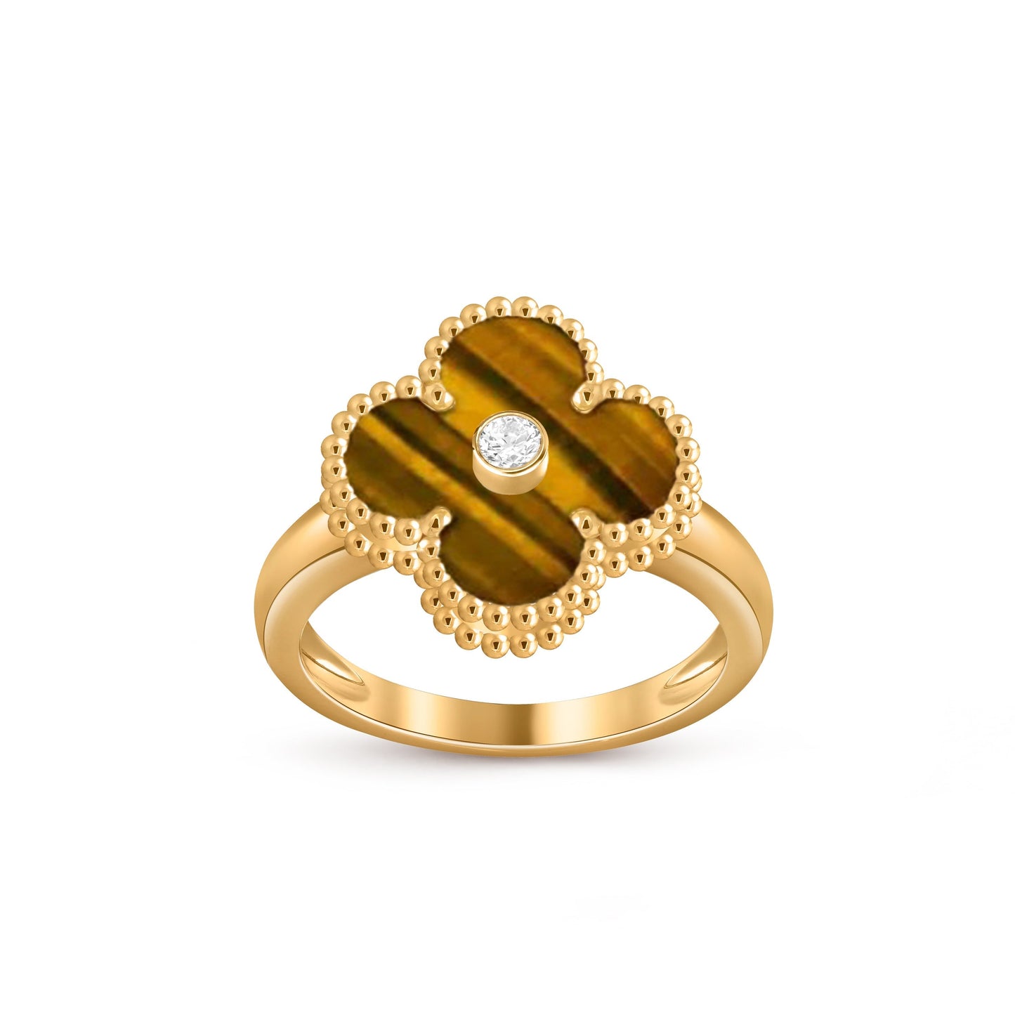 Lucky Clover Diamond-Accent Gold Ring Collection